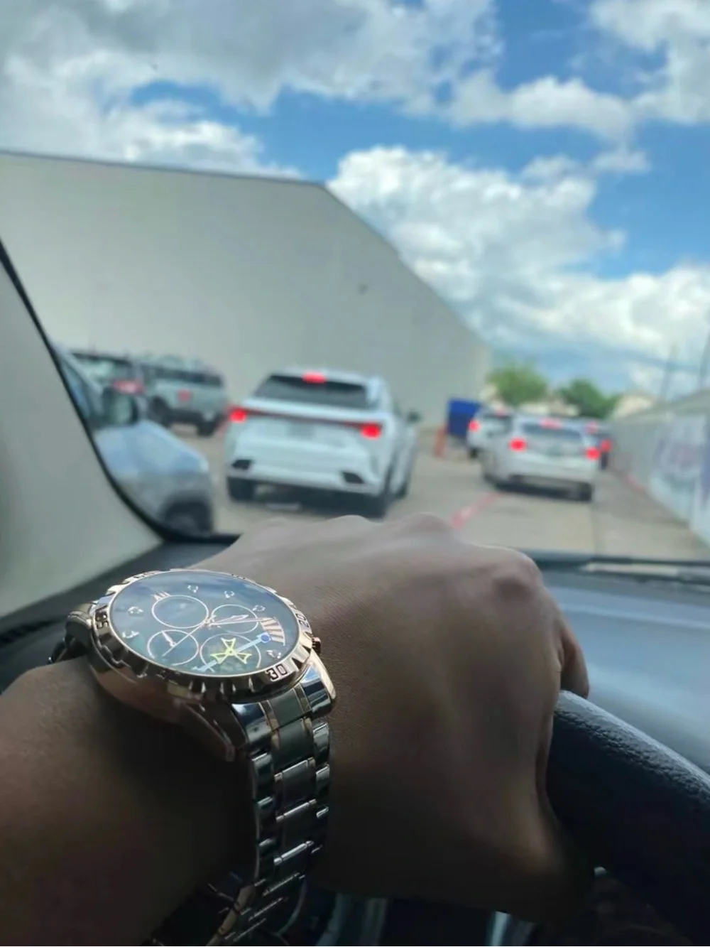 Men's Two-Tone Chronograph Watch - Black and Rose Gold